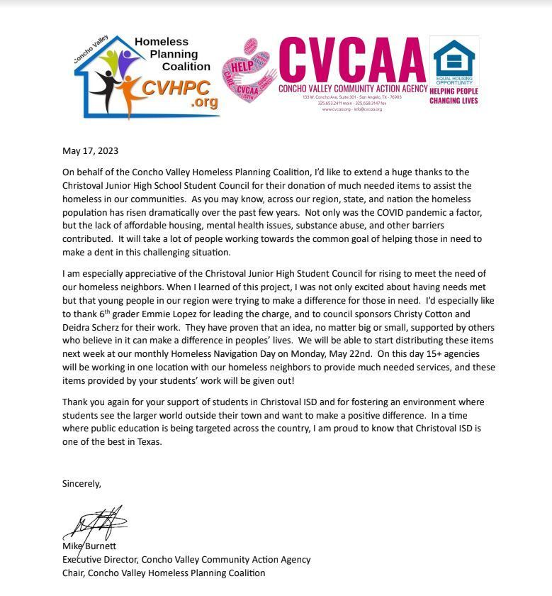CVCAA Letter
